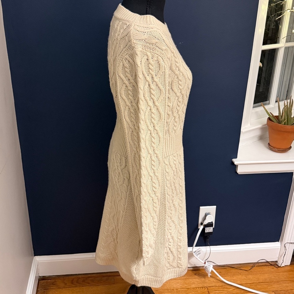 Lucky Brand Cream Cable Knit Sweater Dress Size M - Picture 6 of 8